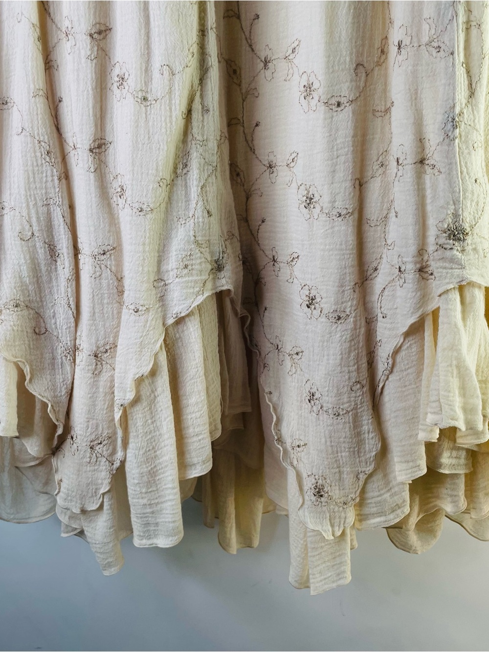 Color Me Cotton Tiered Maxi Top & Skirt with Ruffled Hem 2 piece Boho Fairycore - Picture 7 of 16